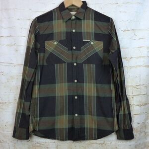 Denim & Supply Ralph Lauren Shirt Mens S Brown Green Tartan Plaid Button Preppy